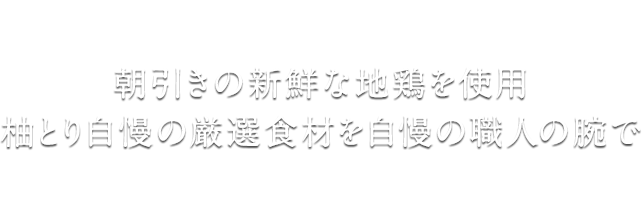 朝引きの新鮮な地鶏を使用柚とり自慢の厳選食材を自慢の職人の腕で